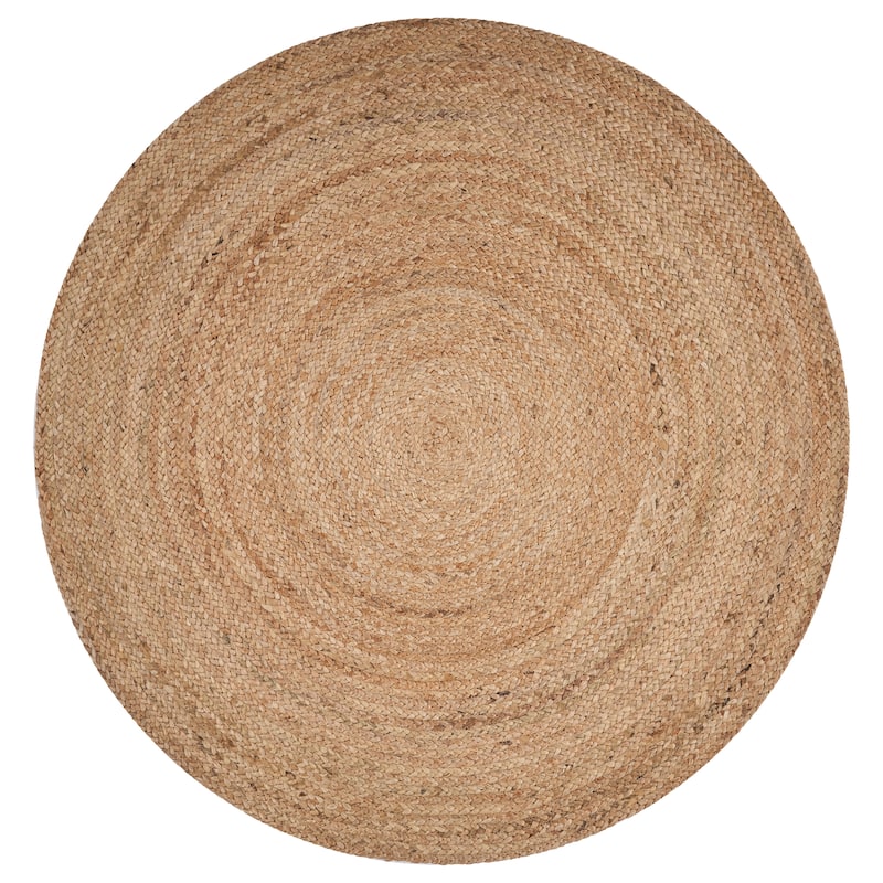 Sevita Organic Jute Round Braided Area Rug, Natural - 6' Round - Natural