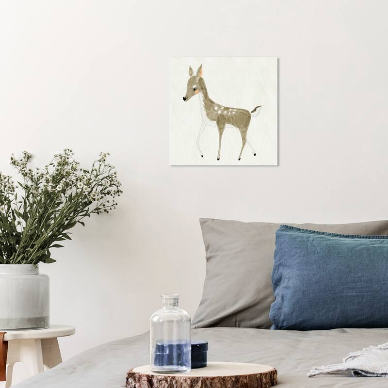 Wynwood Studio Canvas Animals Pet Deer Brown and Taupe Farmhouse Wall Art Canvas Print - 12 x 12