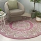 preview thumbnail 4 of 13, SAFAVIEH Handmade Savonnerie Radolija Traditional Wool Rug 6' Round - Olive/Pink - Round