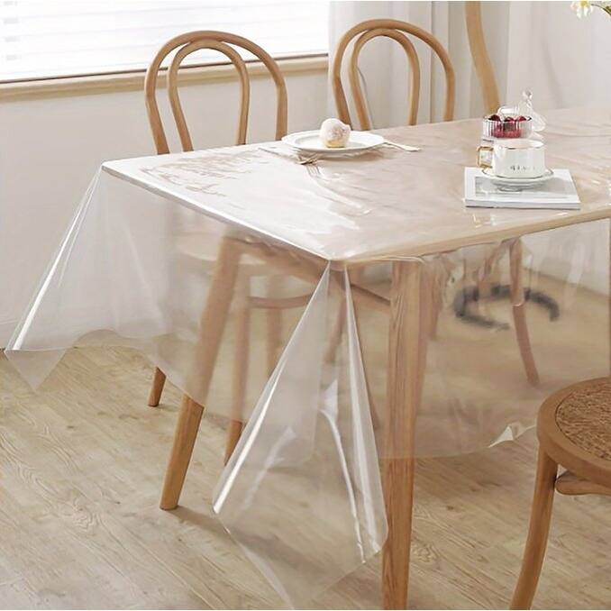 Premium Transparent Clear Plastic Tablecloth Protector for Dining Room Table