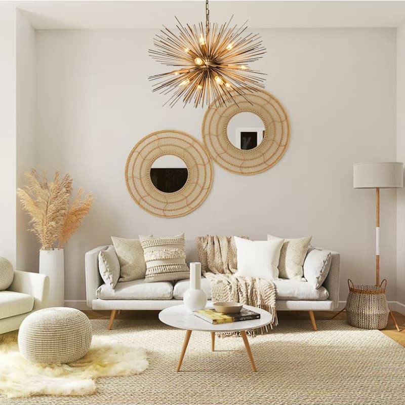 12 Light Chandelier in Gold finish - 21.1 "H x 29.4"W 29.4"D