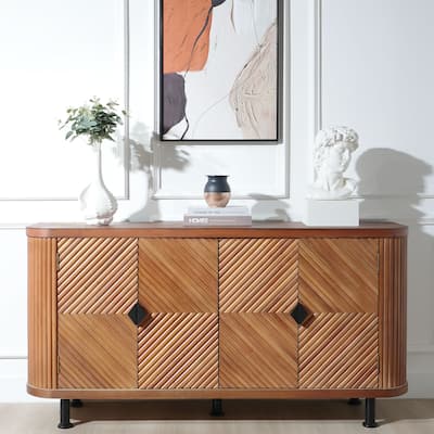 Modern Accent Buffet Cabinet Freestanding Sideboard Storage Cabinet with Adjustable Shelves and 4 Doors for Hallway, Entryway
