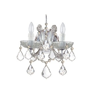 Maria Theresa 2 Light Clear Crystal Chrome Sconce - 10.5'' W x 12.5'' H x 7'' D