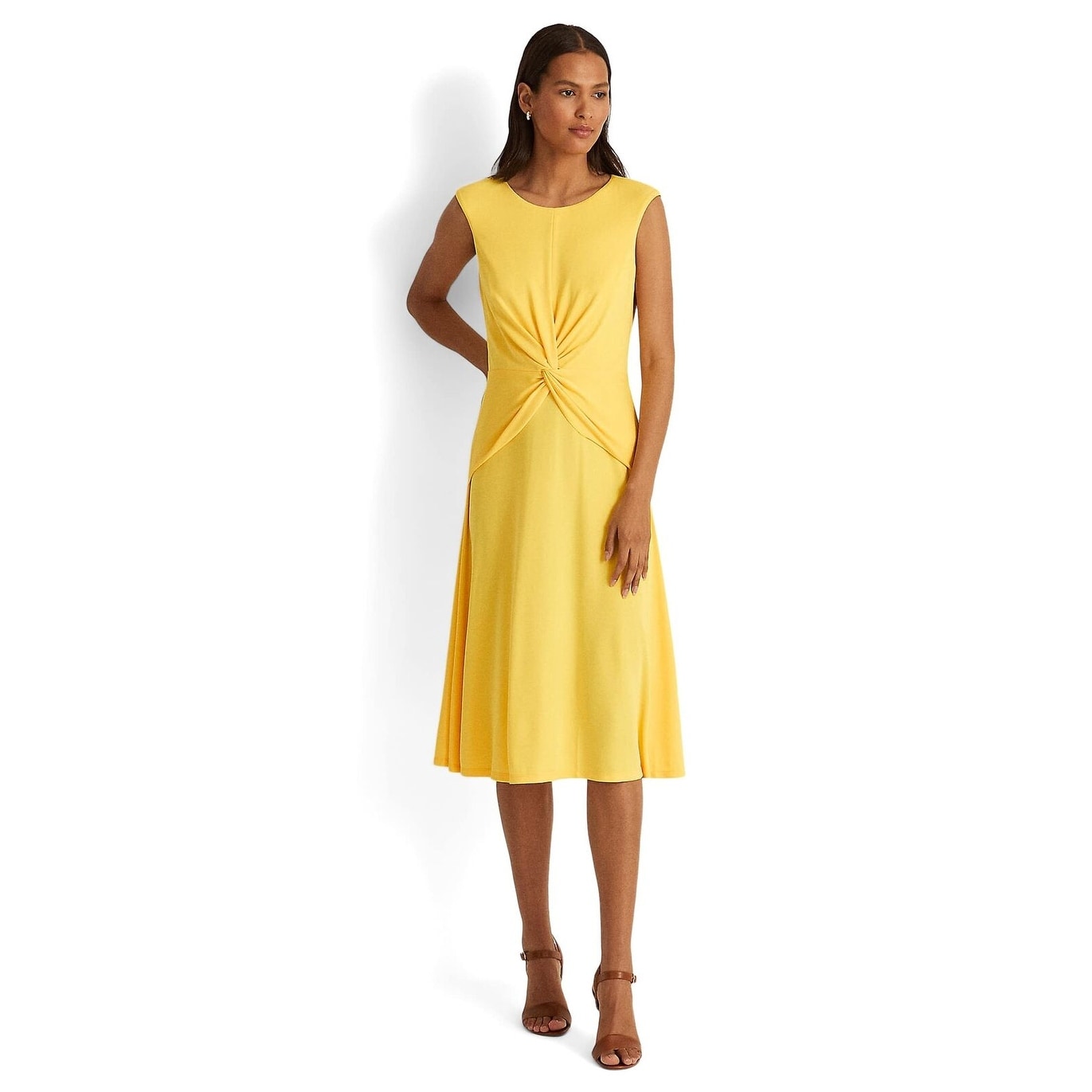 knit maxi dress with slit Suki Knit Maxi Dress With Flowers - Nude