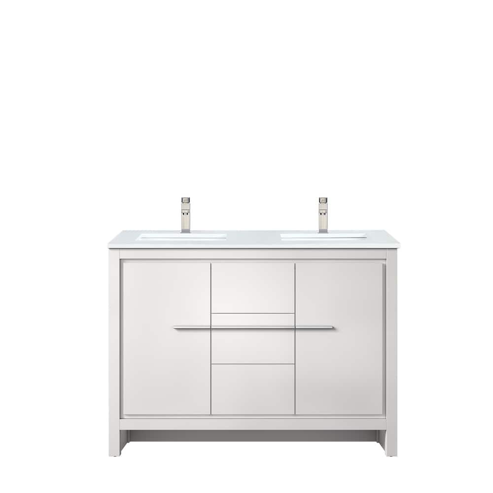 Lafarre Bath Vanity Quartz Top, Sink and Brushed Nickel Faucet