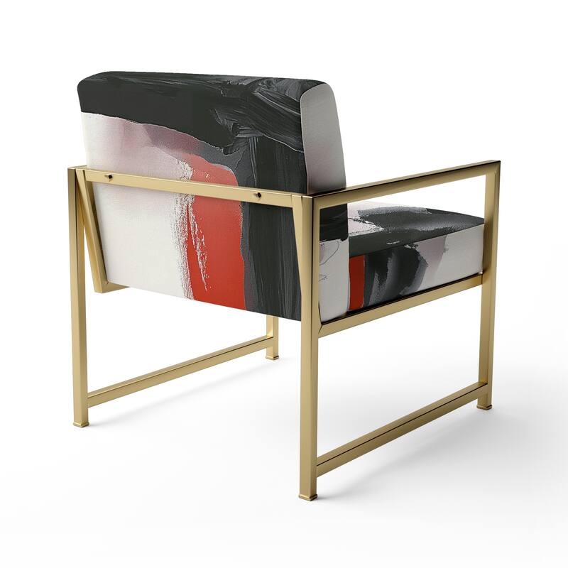 Designart "Glam Dancing Shape I" Upholstered Abstract Accent Chair - Modern Arm Chair For Living Room