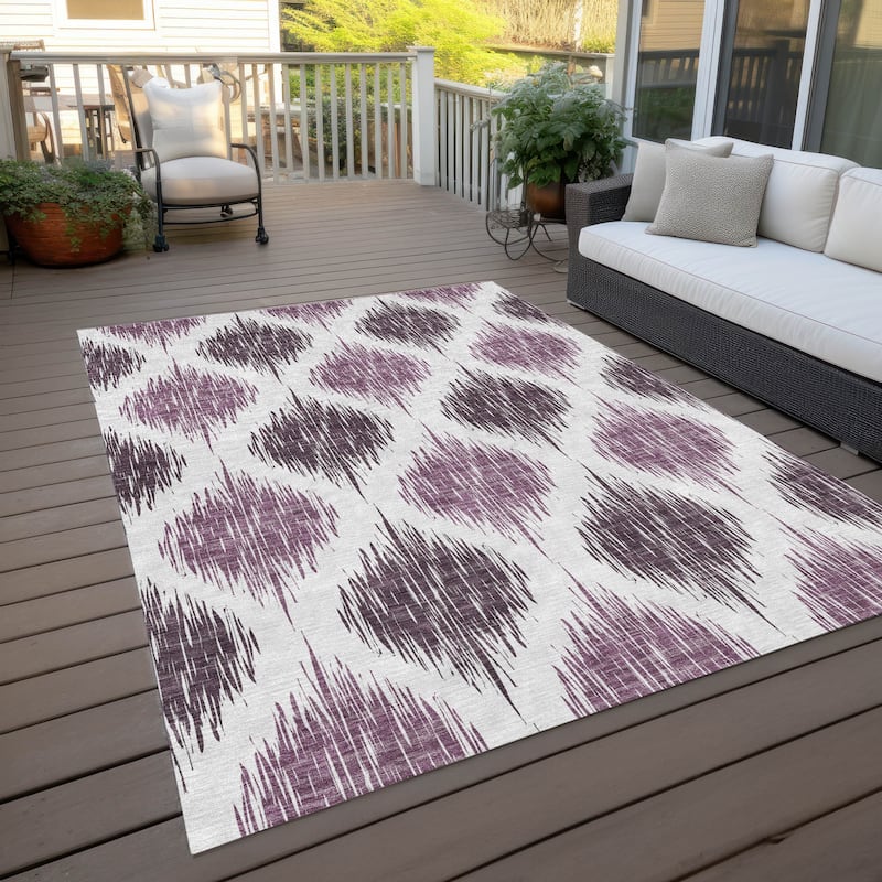 Machine Washable Indoor/ Outdoor Chantille Geo Contemporary Rug