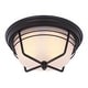 preview thumbnail 1 of 1, Westinghouse Bonneville Two-Light Exterior Flush-Mount Fixture, Weathered Bronze Finish on Steel with Frosted Glass - 13-Inch 13-Inch - Weathered Bronze