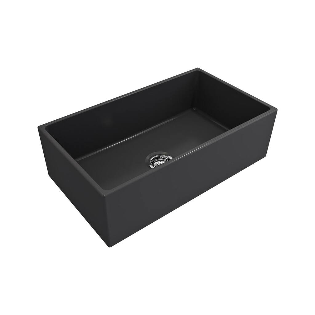 Crestwood 33" Modern Single Bowl Apron Fireclay Sink - Charcoal