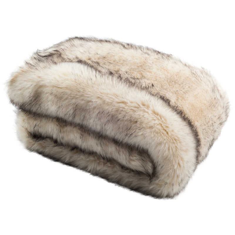 SAFAVIEH Haida Tips Taupe 50 x 60-inch Throw Blanket