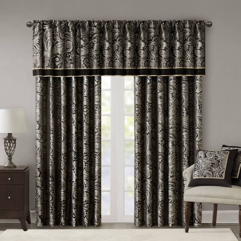 Madison Park Whitman Jacquard Curtain Panel Pair