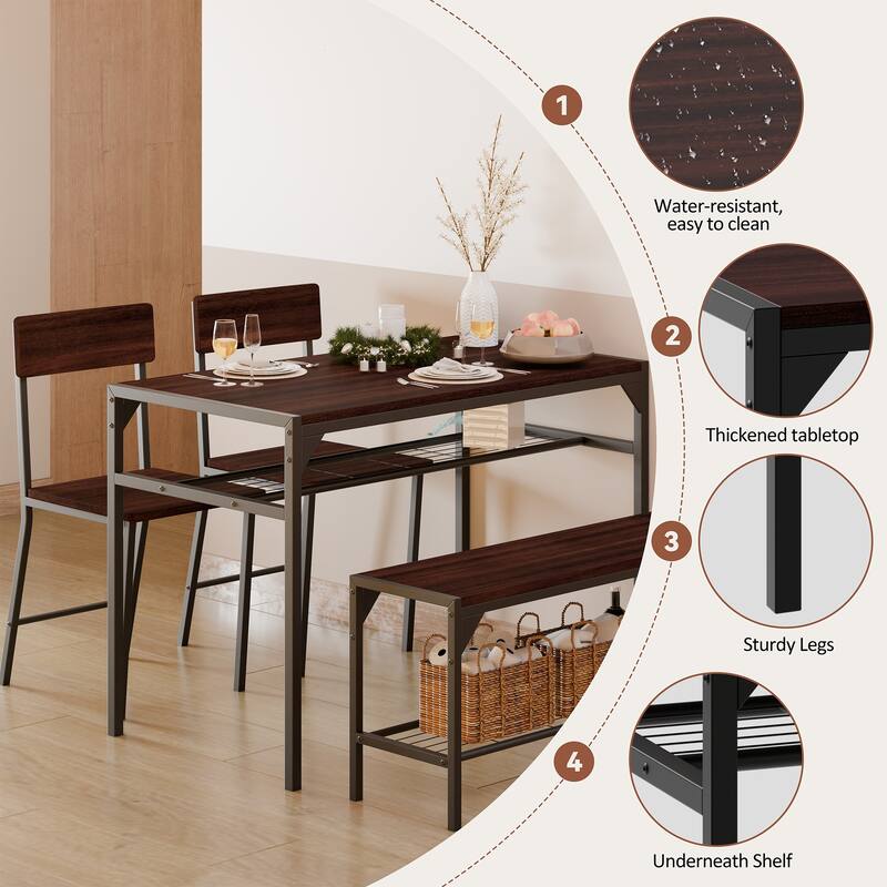 Futzca Dining Table Set, Kitchen Bar Table and Chairs, 3 Or 4 Pieces