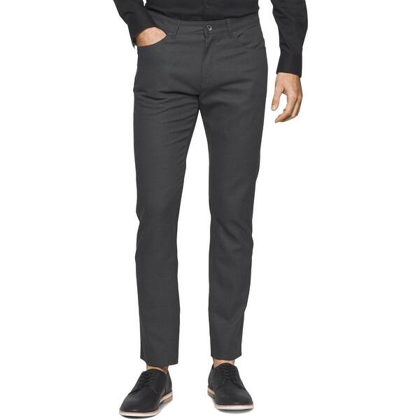 Shop Calvin Klein Mens Casual Pants Slim Fit Linen Blend