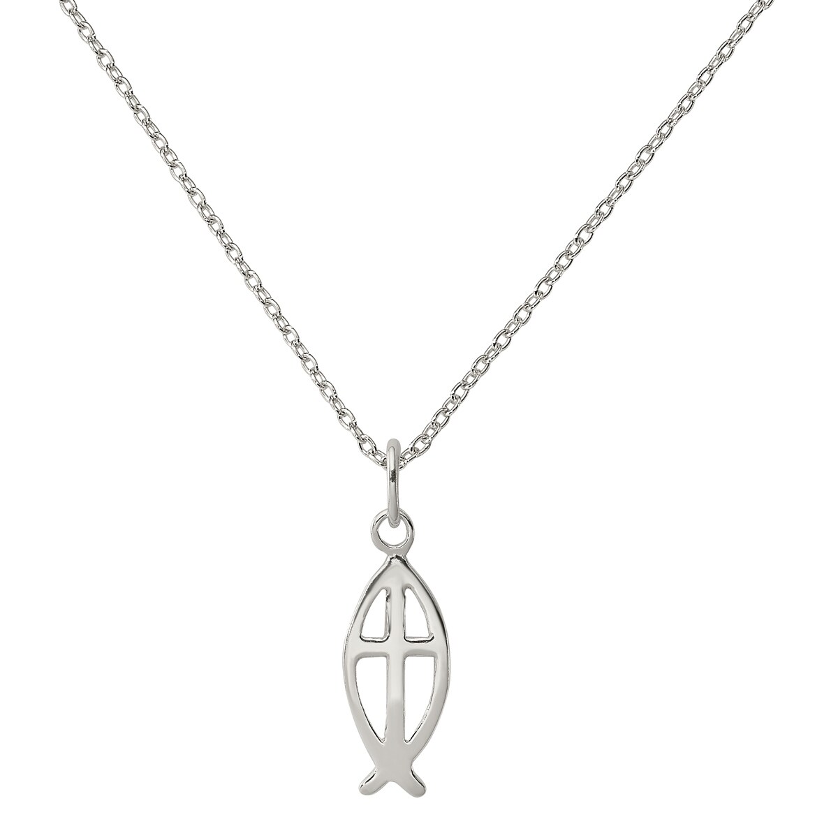 Sterling Silver Gold-Tone Ichthus Fish Charm Pendant 