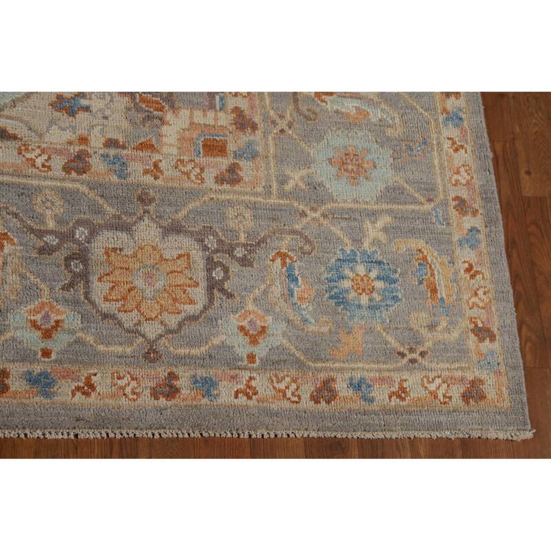 Vegetable Dye Oushak Turkish Area Rug Hand-Knotted Wool Carpet - 8'2" x 9'8"