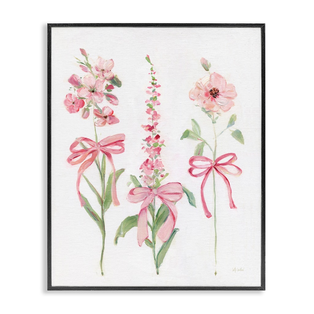 Stupell Pink Cottage Floral Sprigs Framed Giclee Art Design By Sally Swatland
