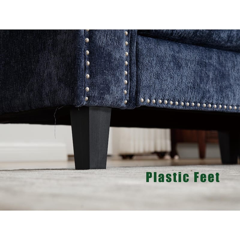 Blue 104.5'' L-Shaped Modular 5-Seat Sectional Sofa with Storage Ottoman, Reversible Chaise, and 4 Back Cushions