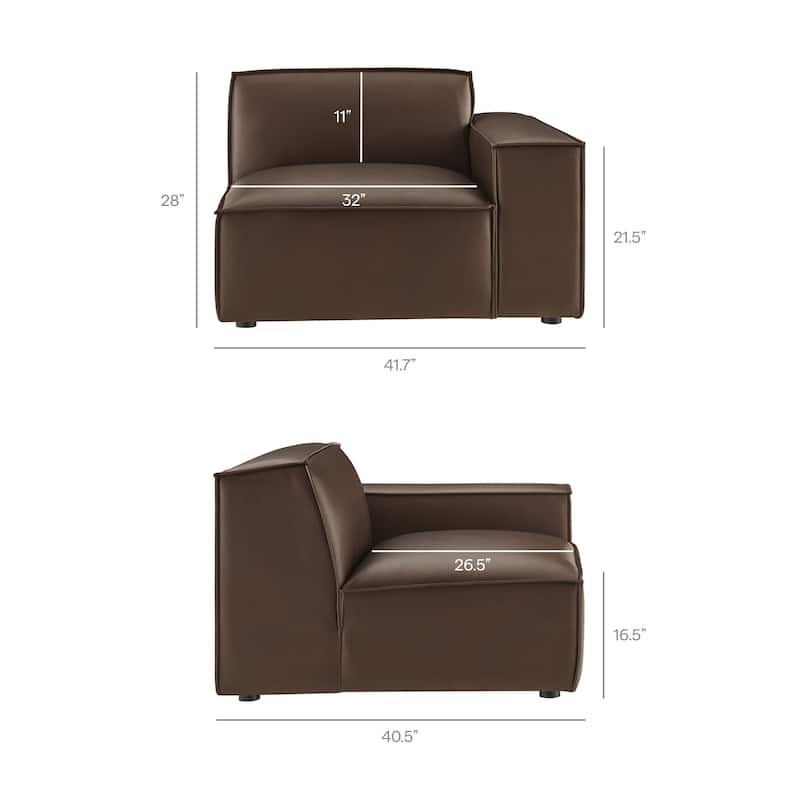 Restore 3-Piece Vegan Leather Modular Sofa Set