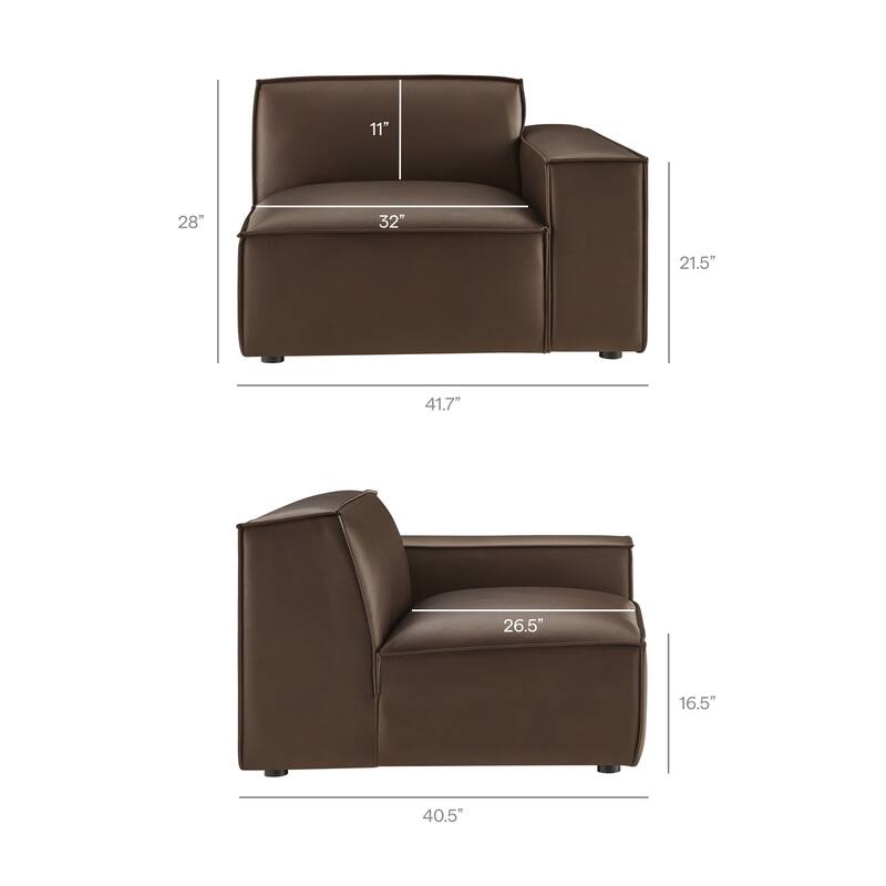 Restore 4-Piece Vegan Leather Modular L-Shaped Sofa