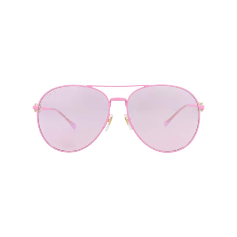 Gucci Aviator-Frame Metal Sunglasses - Fuchsia Fuchsia Pink - Pink - Rose Lens