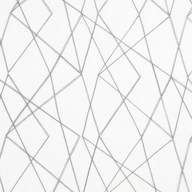No. 918 Abstract Geometric Embroidery Semi-Sheer Rod Pocket Curtain Panel, Single Panel