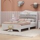 preview thumbnail 2 of 7, White House Platform Bed with Storage Headboard, Funny Design