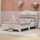 preview thumbnail 2 of 7, White Twin Size House Platform Bed with Storage House Shape Headboard