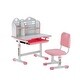 preview thumbnail 1 of 14, Pink Height Adjustable Kids Study Chair and Desk with Bookshelf and Drawer - 27.56 x 19.69 x (20.87 - 27.95) in Pink