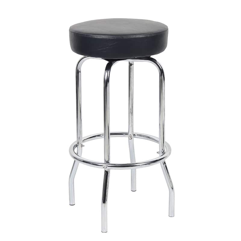 Boss 29-inch Chrome/Black Stool - Black