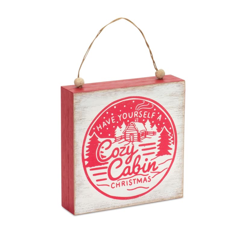 Set of 4 Cabin and Trails Christmas Ornaments Sign 9"