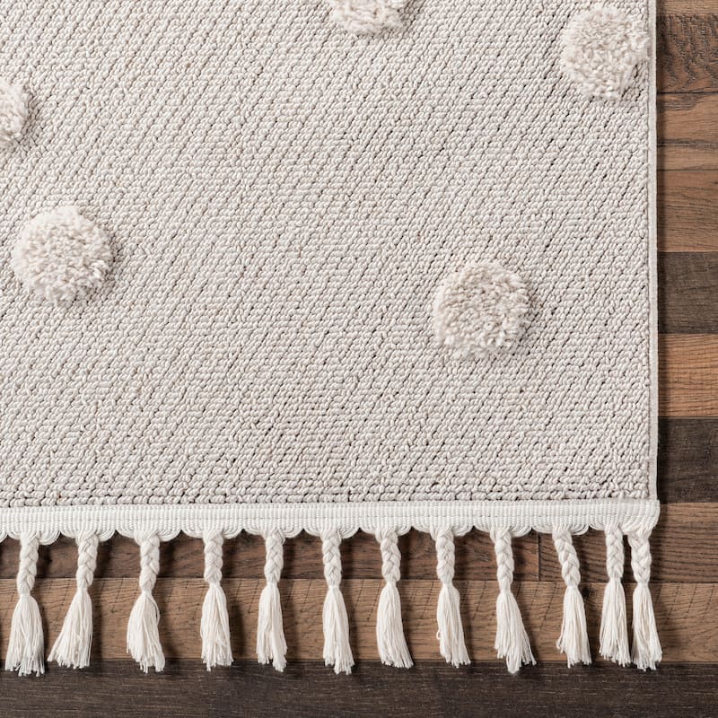 Nuloom Kilah Snowmen High-Low Kids Tasseled Area Rug