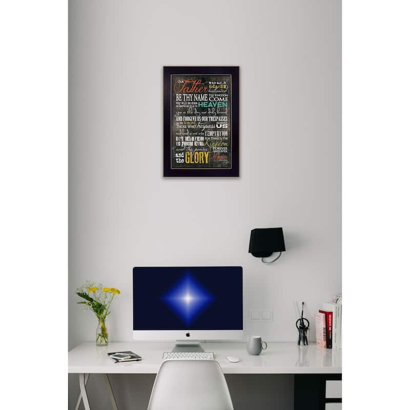 TrendyDecor4U Contemporary "The Lords Prayer" Framed Print Wall Art by Marla Rae