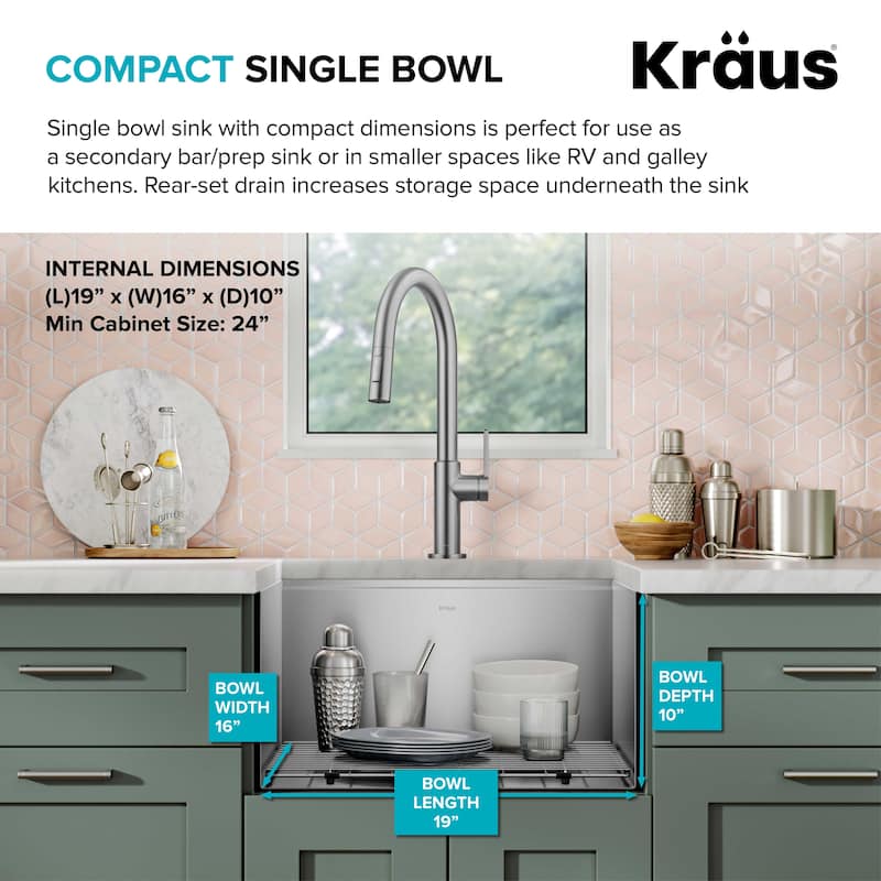 KRAUS Kore Workstation Undermount Stainless Steel Kitchen Sink