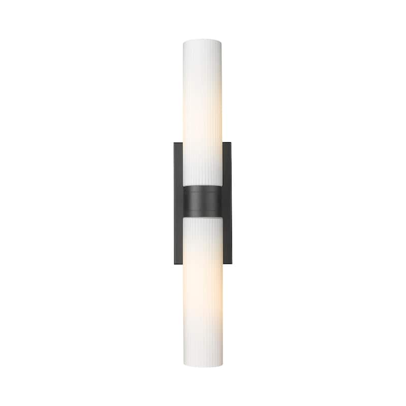 Innovations Lighting 617-2W-3-24 Ballston Urban Vanity Ballston Urban - Matte Black / Striped White