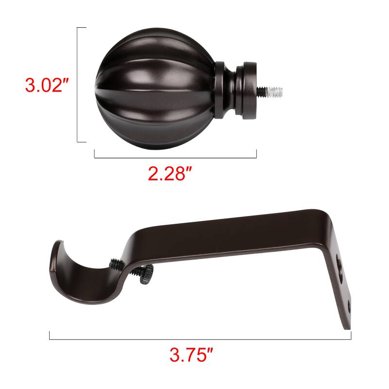 UTOPIA ALLEY Wall Mounted 3/4 Inch Curtain Rods For Windows, Adjustable Drapery Rods, ORB