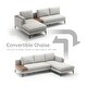 preview thumbnail 27 of 33, Modular U-shaped Linen Reversible Sofa with a Wooden Side Table Box and Reversible Design
