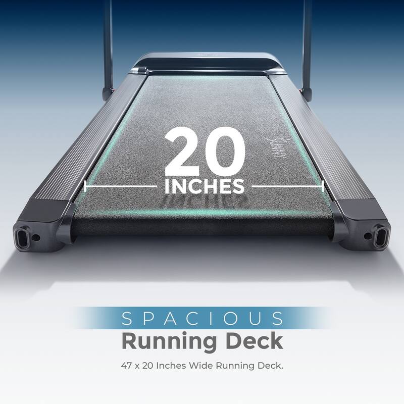 Sunny Health & Fitness Pegasus Smart Treadmill Wide Deck and Customizable Workouts SF-T722054 - ‎60"D x 32"W x 43.5"H