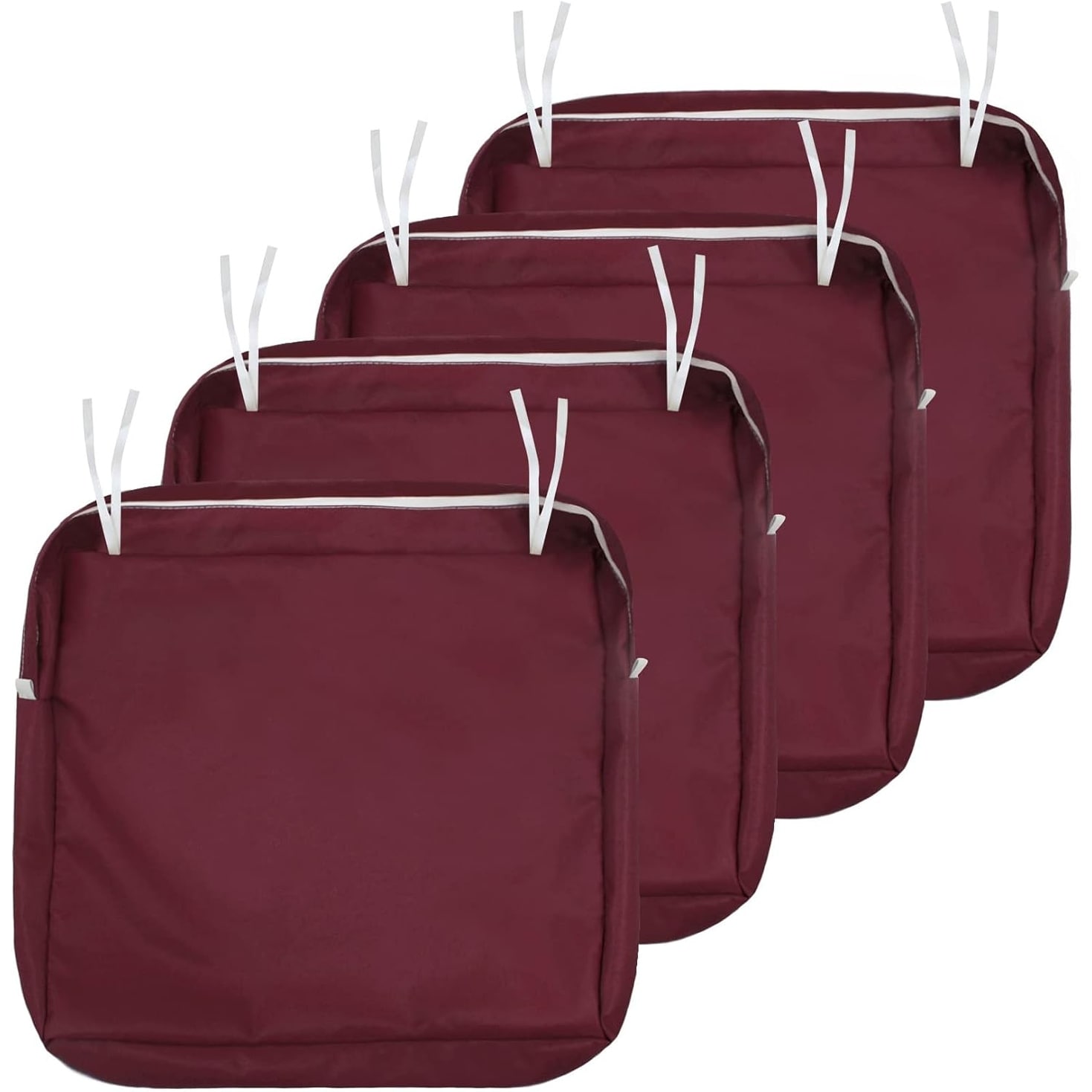 Outdoor Cushion Covers Replacement Set, Water Repellent UV Resistant, 24 x 22 x 4 Inch, Burgundy