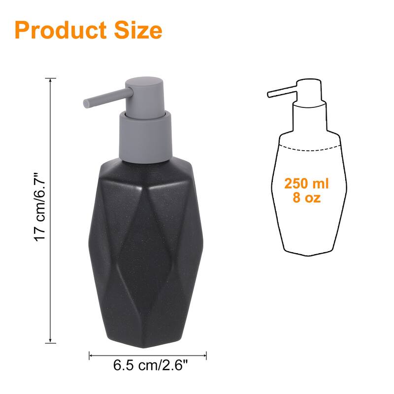 Soap Lotion Dispenser with Pump 250ml/8oz Soap Pump Bottle for Bathroom - Black