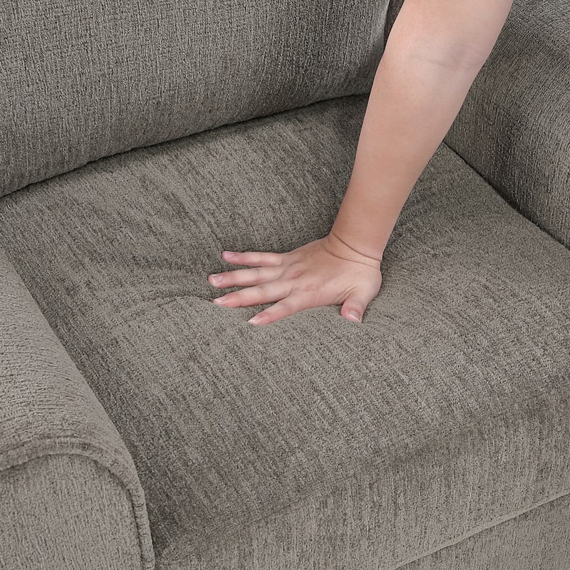 Classic Comfort Brown Gray Sofa with Solid Wood & Plywood Frame