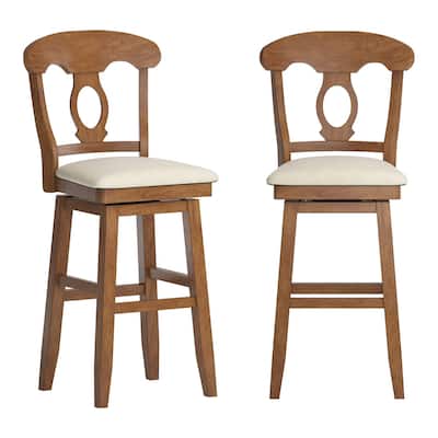 Ronda Napoleon Back Wood Swivel Chair