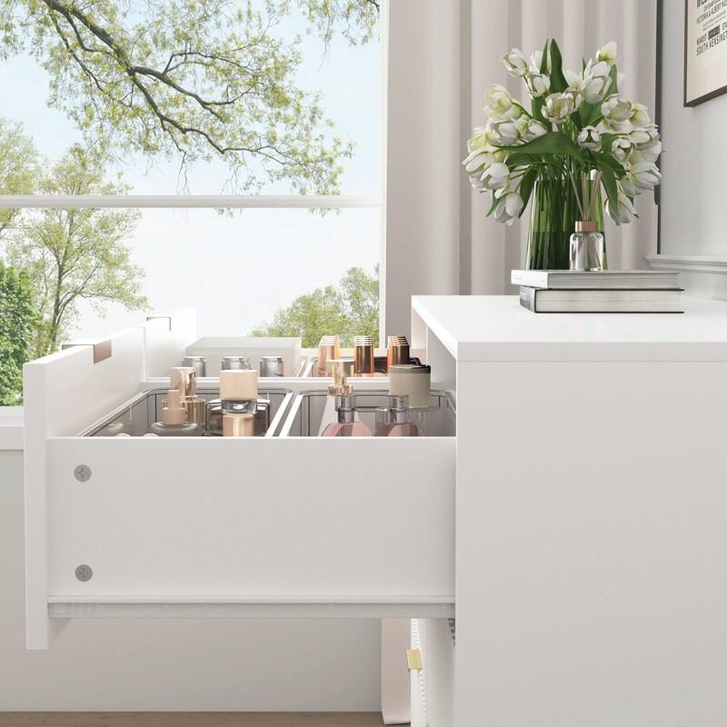 Modern 6-Drawer Dresser, Versatile Chest of Drawers for Bedroom, Living Room, Hallway, & Entryway