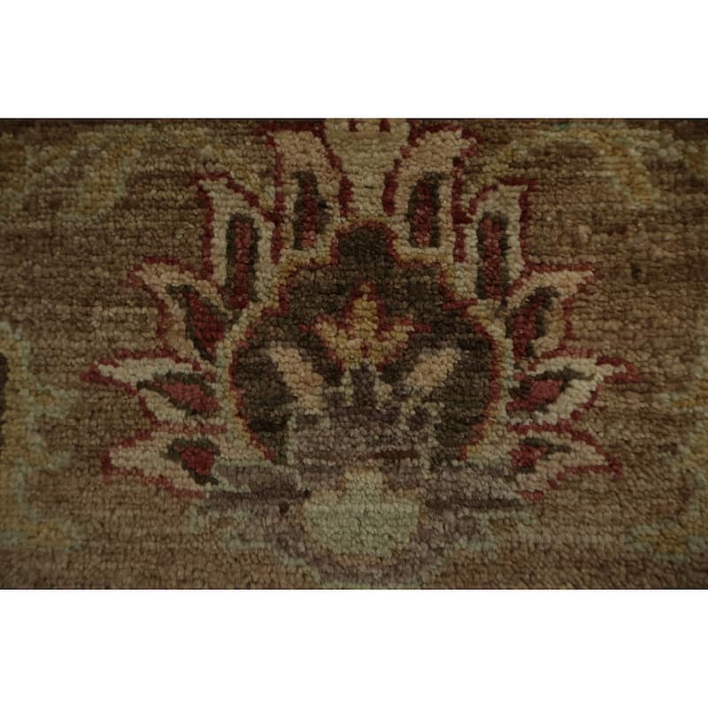 Hand Knotted Oriental 100% Wool Carpet Traditional Floral Beige & Ivories Peshawar Area Rug - 8' 4'' X 6' 2''