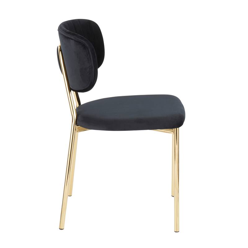 Silver Orchid Fein Gold Glam Velvet Chair (Set of 2)