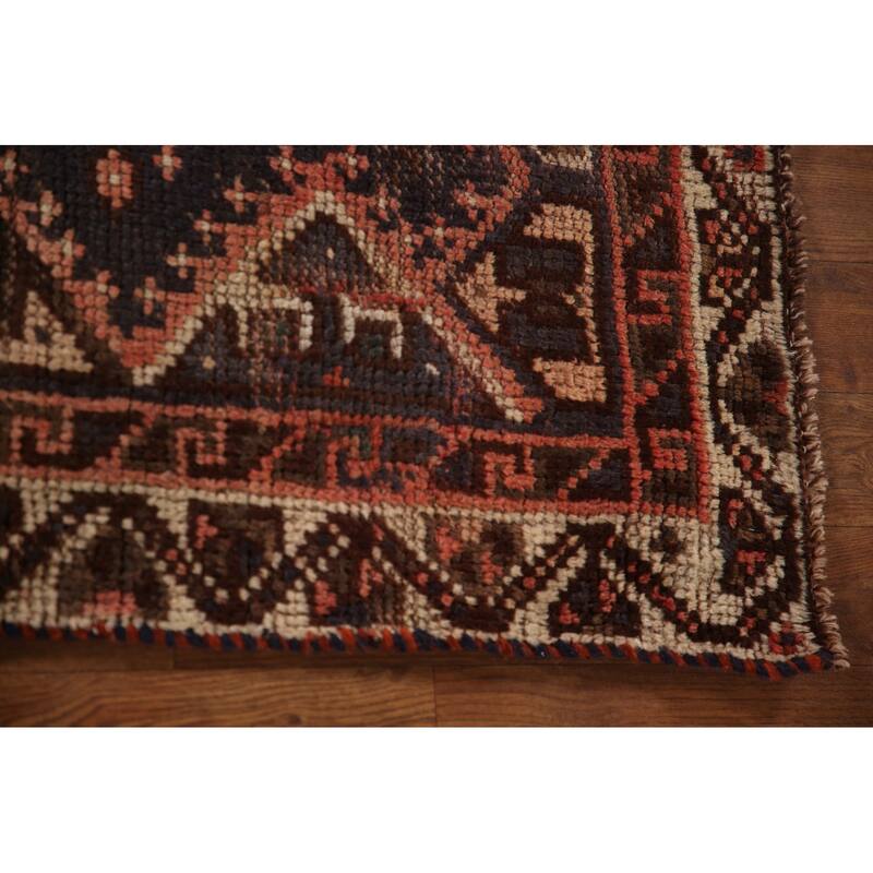 Hand-knotted Vegetable Dye Qashqai Persian Antique Area Rug - 5'0"x 7'7"