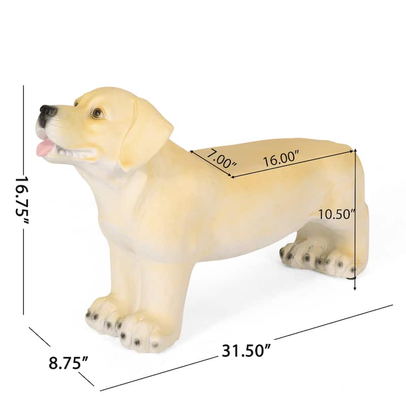Wendall Outdoor Cast Stone Outdoor Labrador Dog Garden Bench by Christopher Knight Home