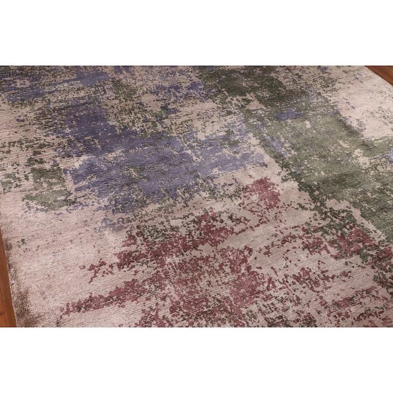 Contemporary Abstract Modern Area Rug Handmade Wool Carpet - 6'7" X 9'6"