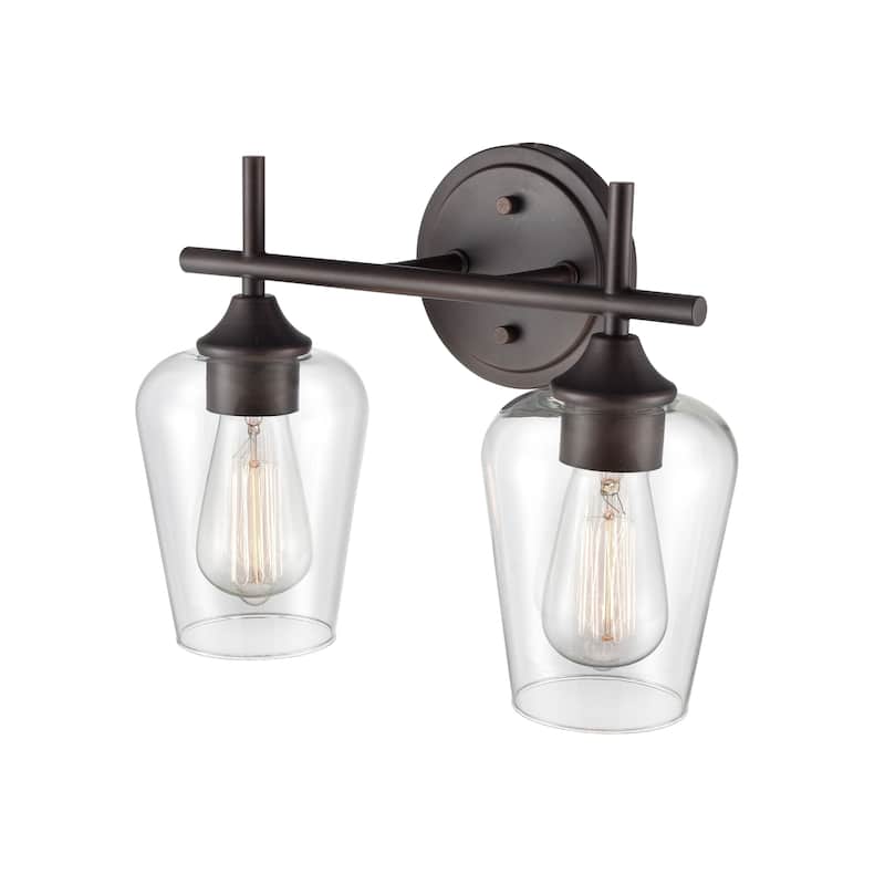 Millennium Lighting Ashford 2 Light Bathroom Vanity Fixture in Multiple Finishes with Clear Glass Shades
