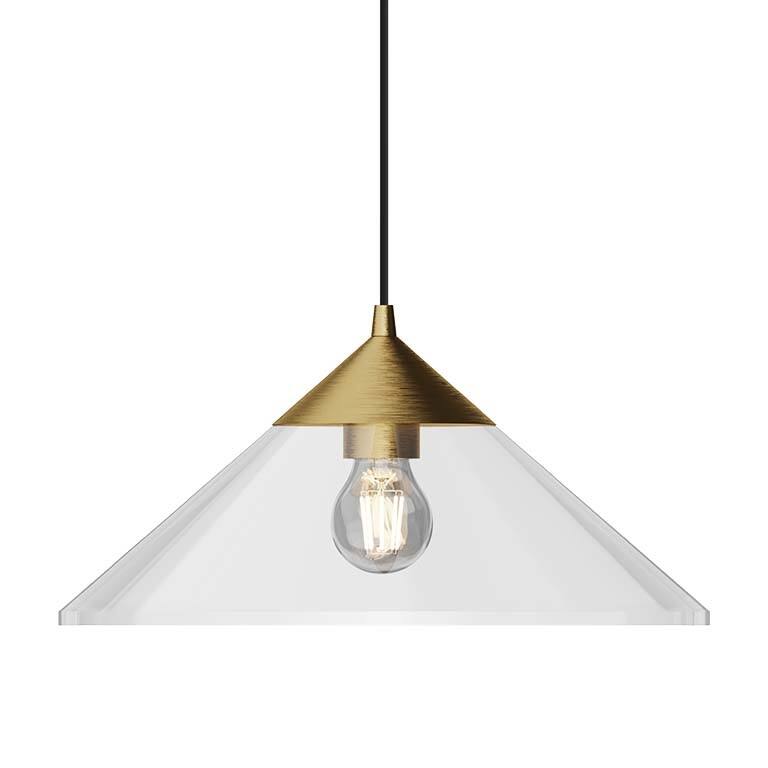 Alora Lighting PD521015 Mauer 18" Wide Pendant - Brushed Gold / Clear Glass