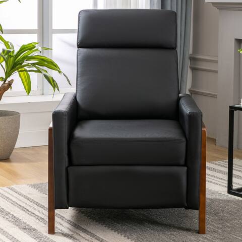 Wood-Framed Recliner Chair with High-Density Foam Seat and Adjustable Backrest for Ultimate Relaxation